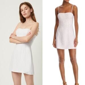 French Connection Sweetheart Whisper Mini Dress - Lavender/White Botanical - XS